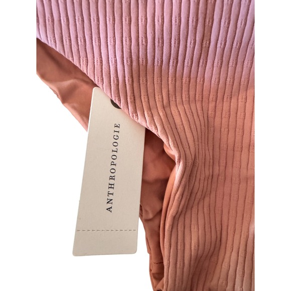 Anthropologie Tavik Swinwear Ribbed Bikini Bottoms Pink Rose Size L NWT - Picture 3 of 5